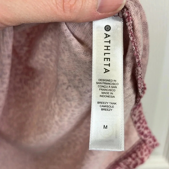 Athleta micro cheetah bashful rose breezy tank sz med - Picture 8 of 11